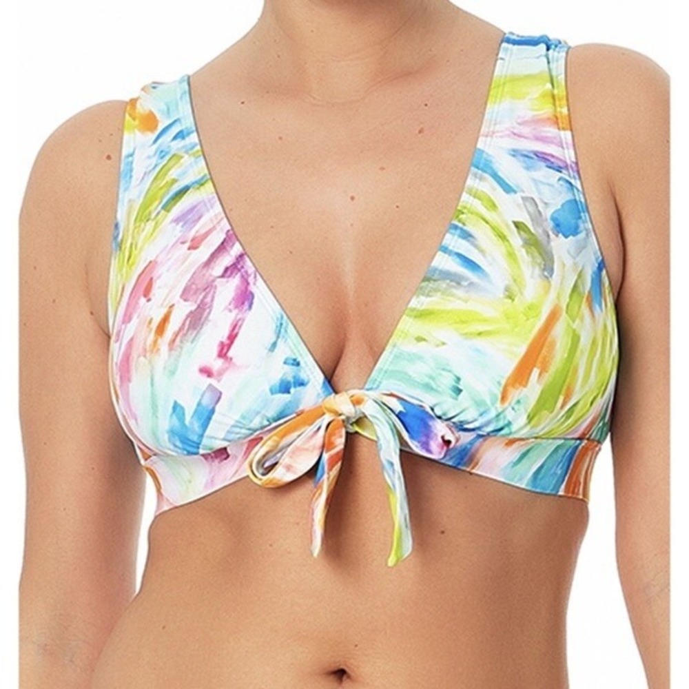 Time and Tru Womens Wide Strap Halter Top Swimsuit Small New with Tags Tie Front